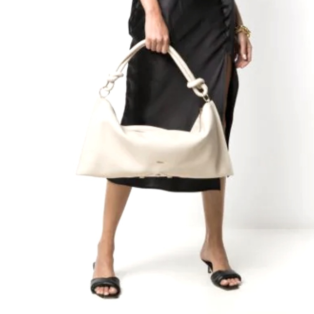 Cult Gaia Hera Leather shoulder Bag in off white